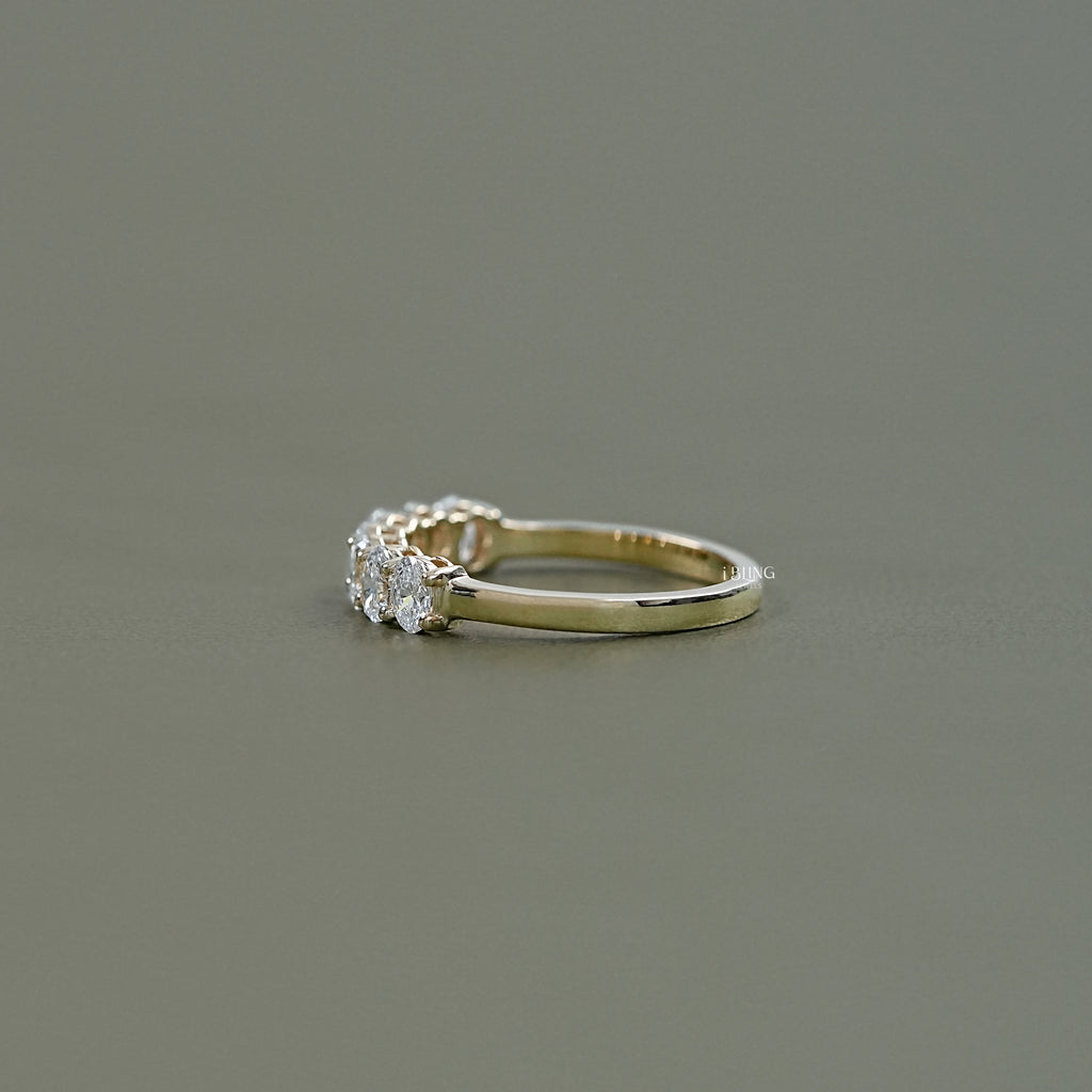 Seven Stone Oval Lab Diamond Wedding Band