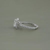 Princess Lab Diamond Halo Engagement Ring