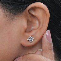 Round Cut Eco Friendly Diamond Dainty Stud Earrings