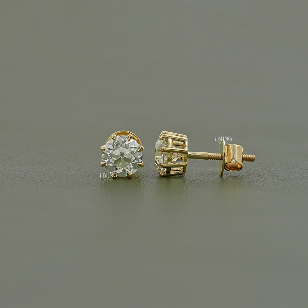 Round Cut Lab Diamond Stud Earrings