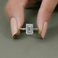 Emerald Cut Lab Grown Diamond Solitaire Ring