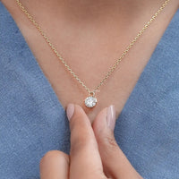 Round Lab Diamond Solitaire Necklace