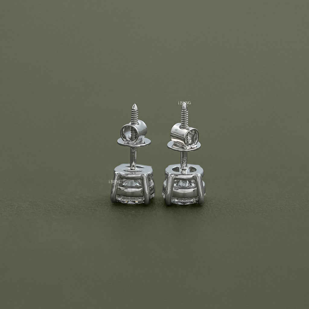 Round Lab Diamond Stud Earrings