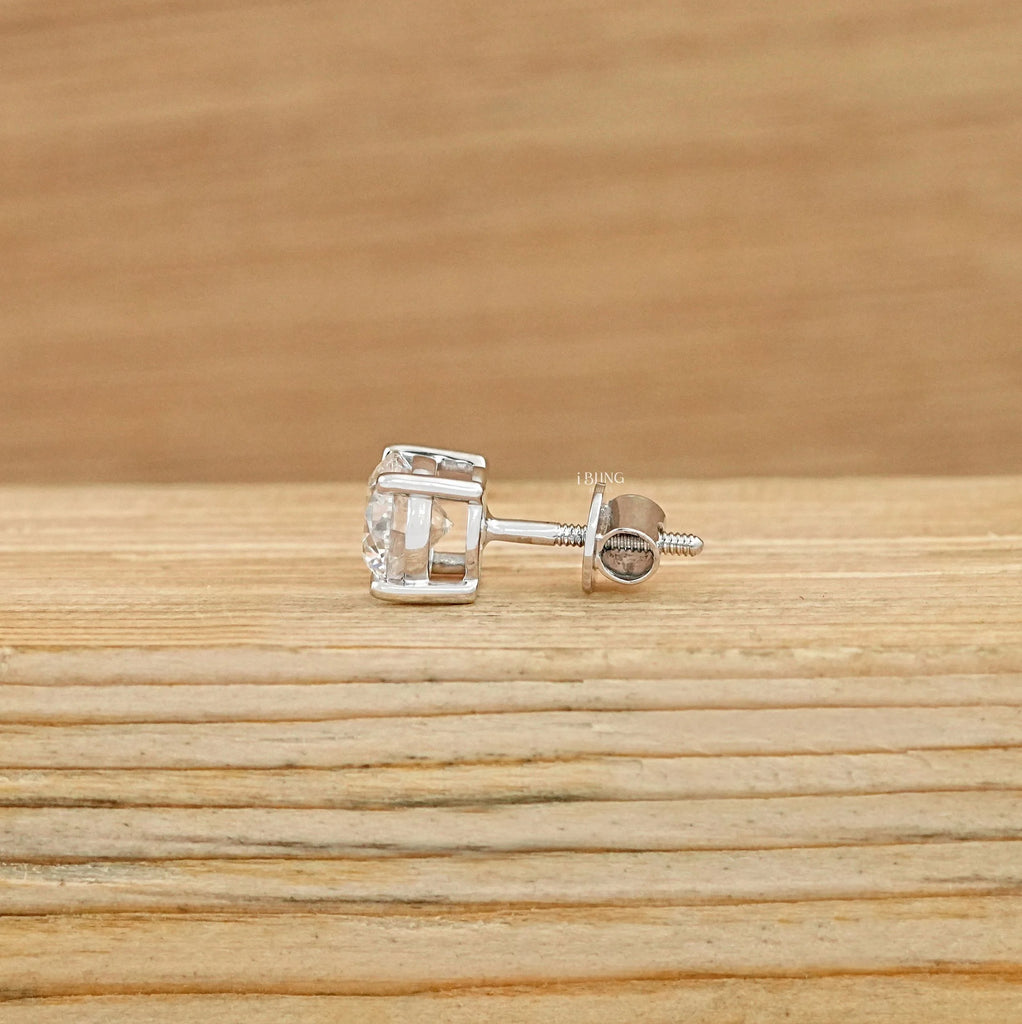 Round Lab Grown Diamond Men's Stud