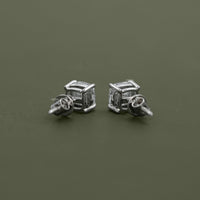 Square Old Mine Cushion Lab Diamond Stud Earrings