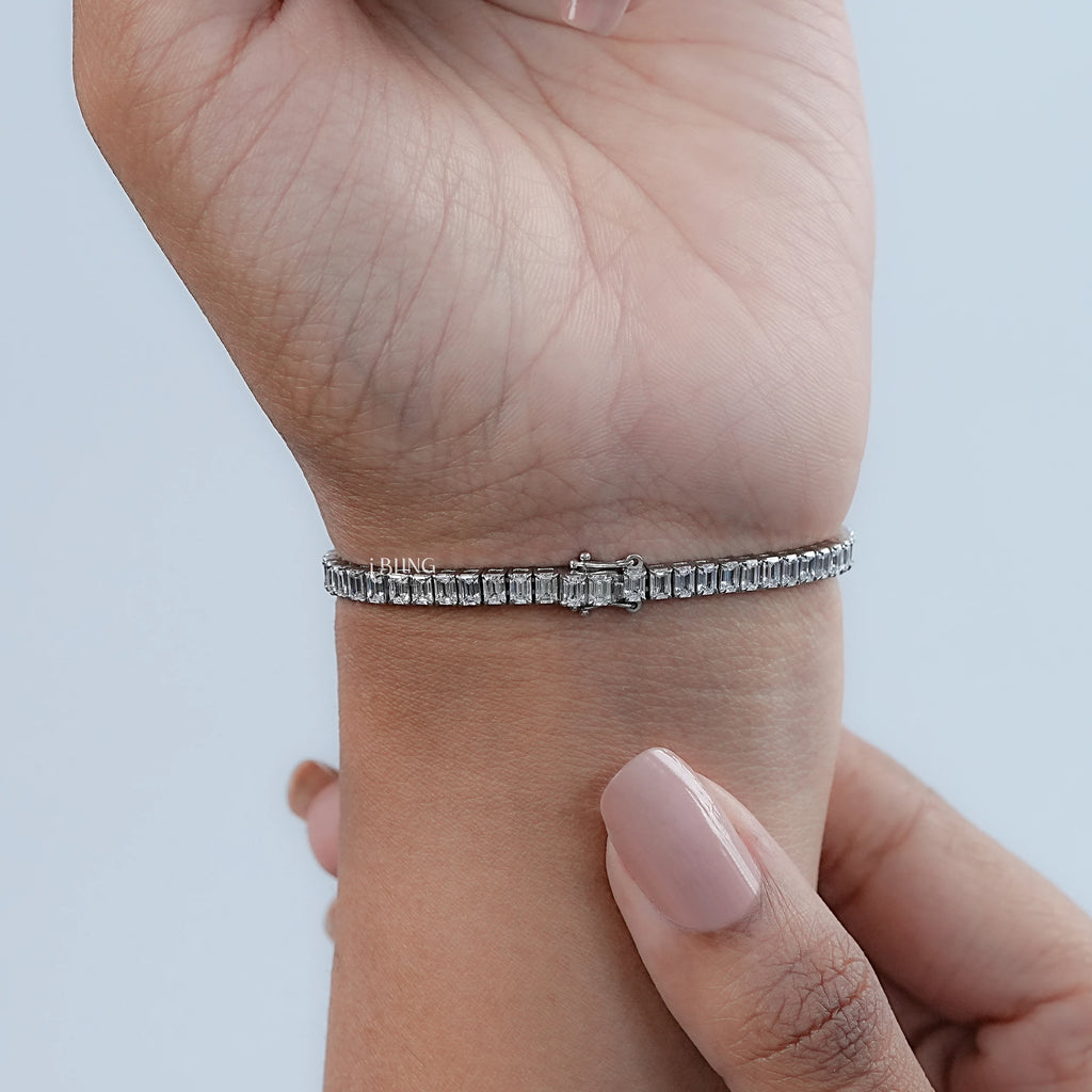 Emerald Lab Diamond Tennis Bracelet