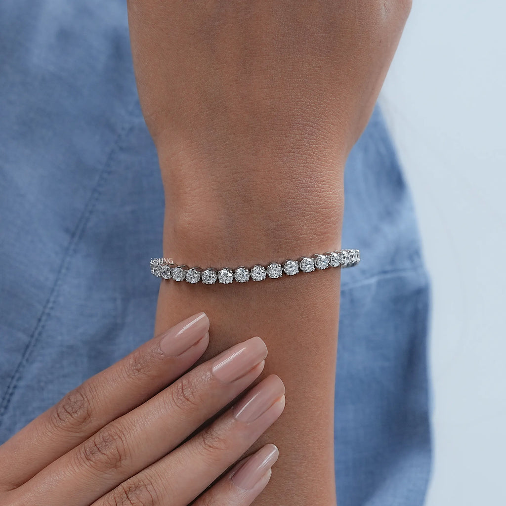 3.70 MM Round Lab Diamond Tennis Bracelet