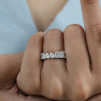 Pear & Emerald Cut Lab Grown Diamond Eternity Wedding Band