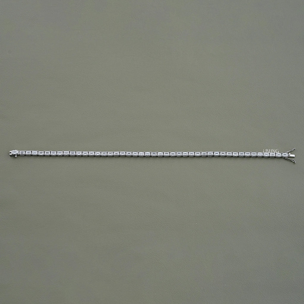 Emerald Cut Lab Grown Diamond Tennis Bracelet