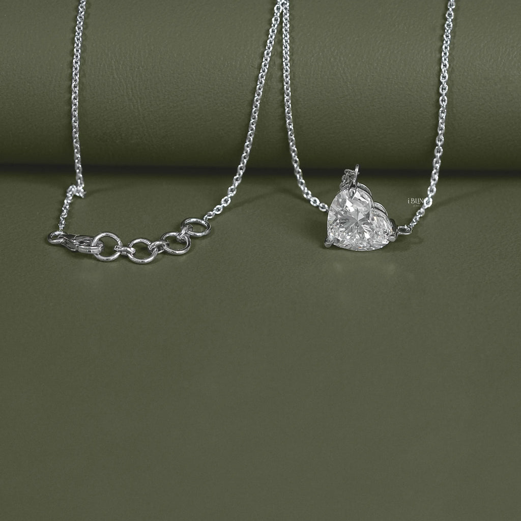 Heart Cut Lab Grown Diamond Solitaire Necklace