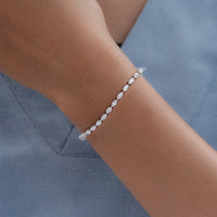 Marquise Cut Lab Grown DIamond Bridal Tennis Bracelet