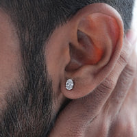 Oval Cut Diamond Screw Back Earrings