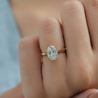 Oval Cut Lab Solitaire Diamond Engagement Ring