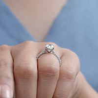 Oval Cut Lab Diamond Hidden Halo Accent Ring