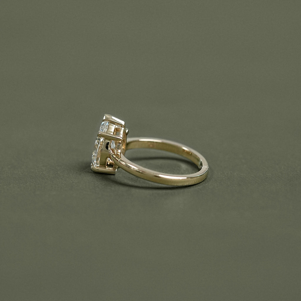 Pear Cut Lab Grown Diamond Solitaire Ring