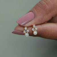 Round Cut Lab Diamond Bezel Set Stud Earrings