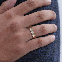 Round Lab Diamond Men's Wedding Band