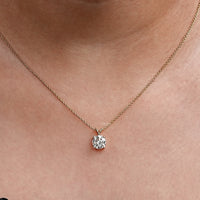 Round Cut Lab Grown Diamond Solitaire Necklace