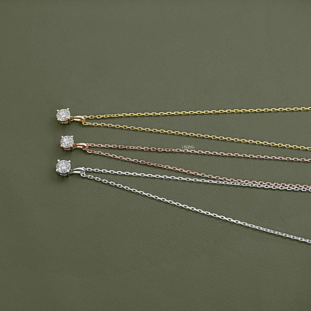 Round Lab Grown Diamond Solitaire Necklace