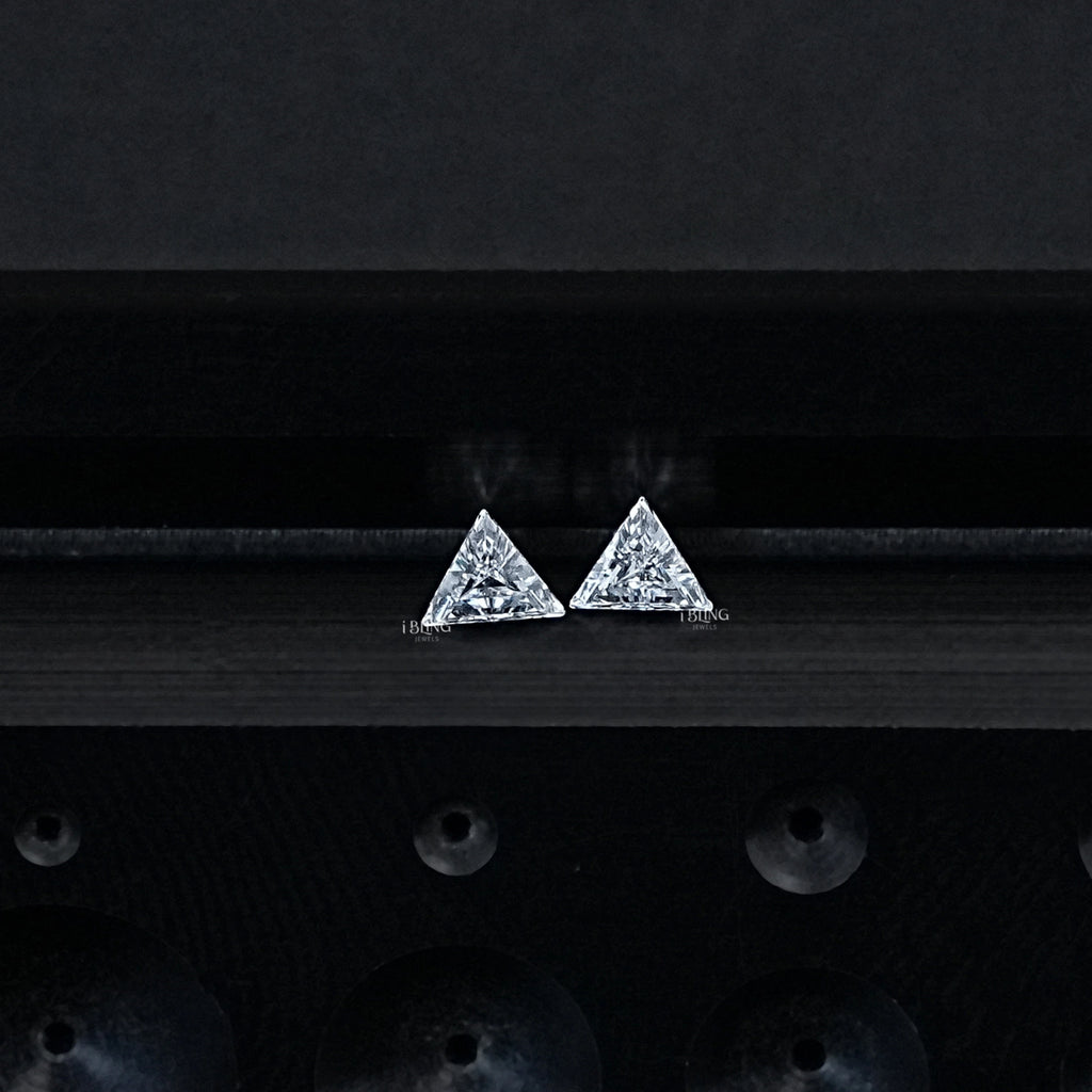 Step Cut Triangle Loose Lab Diamond Matching Pair