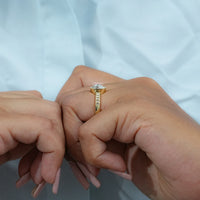 Bezel Set Rose Cut Round Accent Diamond Ring