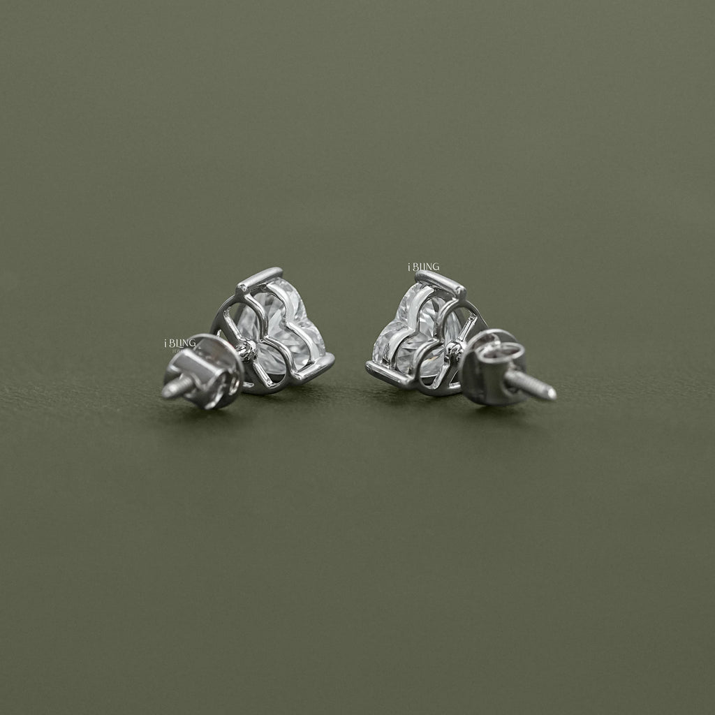 Heart Lab Grown Diamond Stud Earrings