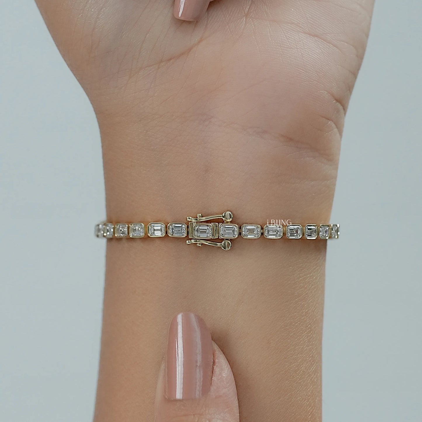 Emerald Cut Lab Grown Diamond Tennis Bracelet