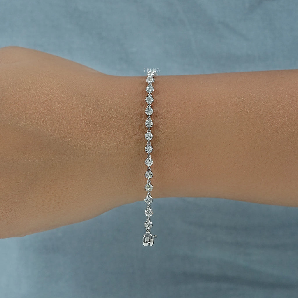 Old European Round Lab Diamond Tennis Bracelet