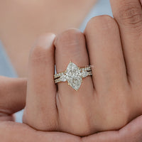 Marquise Lab Diamond Bridal Set Ring