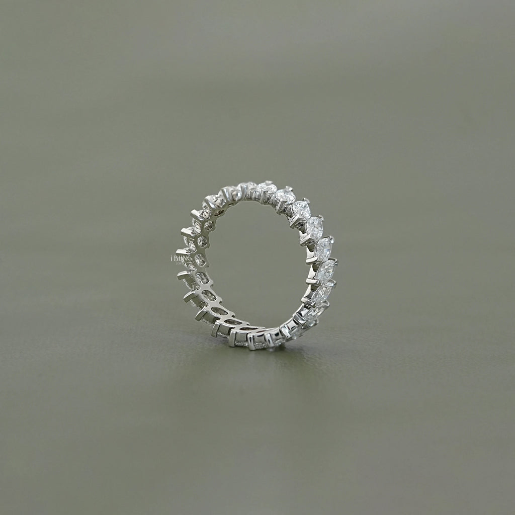 Marquise Cut Lab Diamond Full Eternity Band