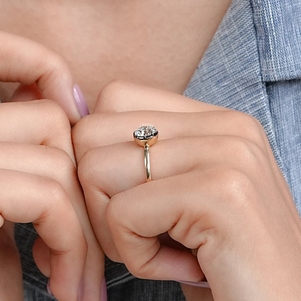 1.00 CT Old European Round Cut Solitaire Engagement Ring