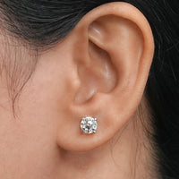 Old European Round Cut Stud Earrings