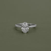 Oval Cut Lab Diamond Solitaire Accent Ring