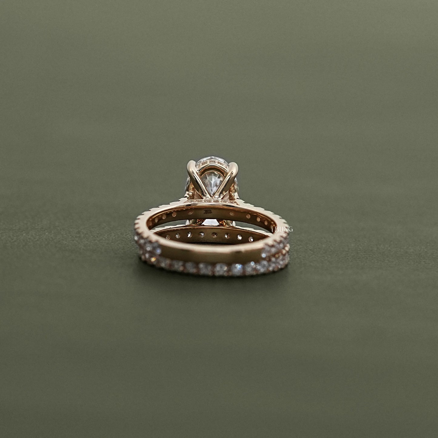 Oval Cut Lab Diamond Bridal Set Ring Bridal Ring Set