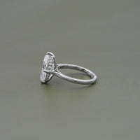 Oval Cut Hidden Halo Solitaire Engagement Ring