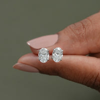 Oval Lab Diamond Stud Earrings