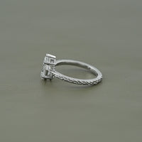 Pear Cut Lab Grown Diamond Ring with Vintage Hand-Engraved Band