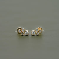 Round Cut Lab Diamond Bezel Set Stud Earrings