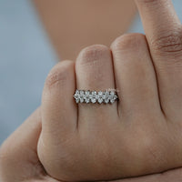 Round Lab Diamond Cluster Band