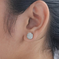Round Lab Diamond Cluster Stud Earrings