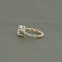 Round Lab Diamond Twist Band Engagement Ring