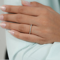 Round Cut Lab Diamond Tinny Half Eternity Band