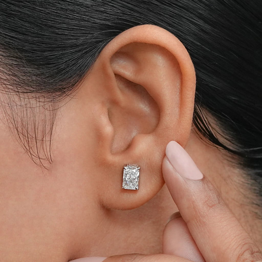 Radiant Lab Diamond Stud Earrings