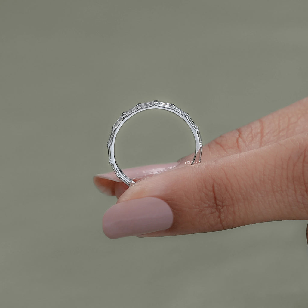 Baguette Cut Lab Diamond Wedding Eternity Band