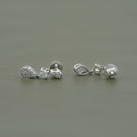 Round lab Diamond Tear Drop Dangle Earrings