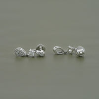 Round lab Diamond Tear Drop Dangle Earrings