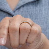 Round Lab Diamond Halo Wedding Band