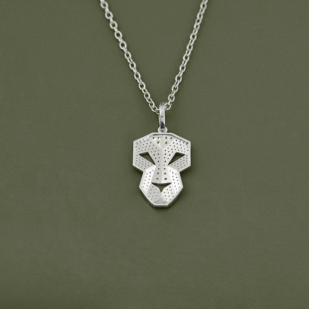 Lion Face Cut Round Lab Diamond Hip Hop Men's Pendant