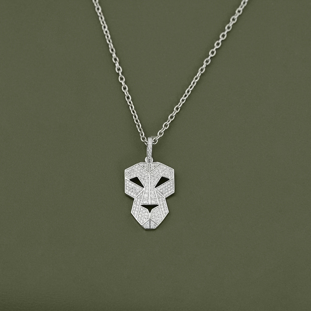 Lion Face Cut Round Lab Diamond Hip Hop Men's Pendant