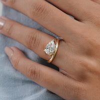 Pear Cut Lab Grown Diamond Curved Solitaire Ring